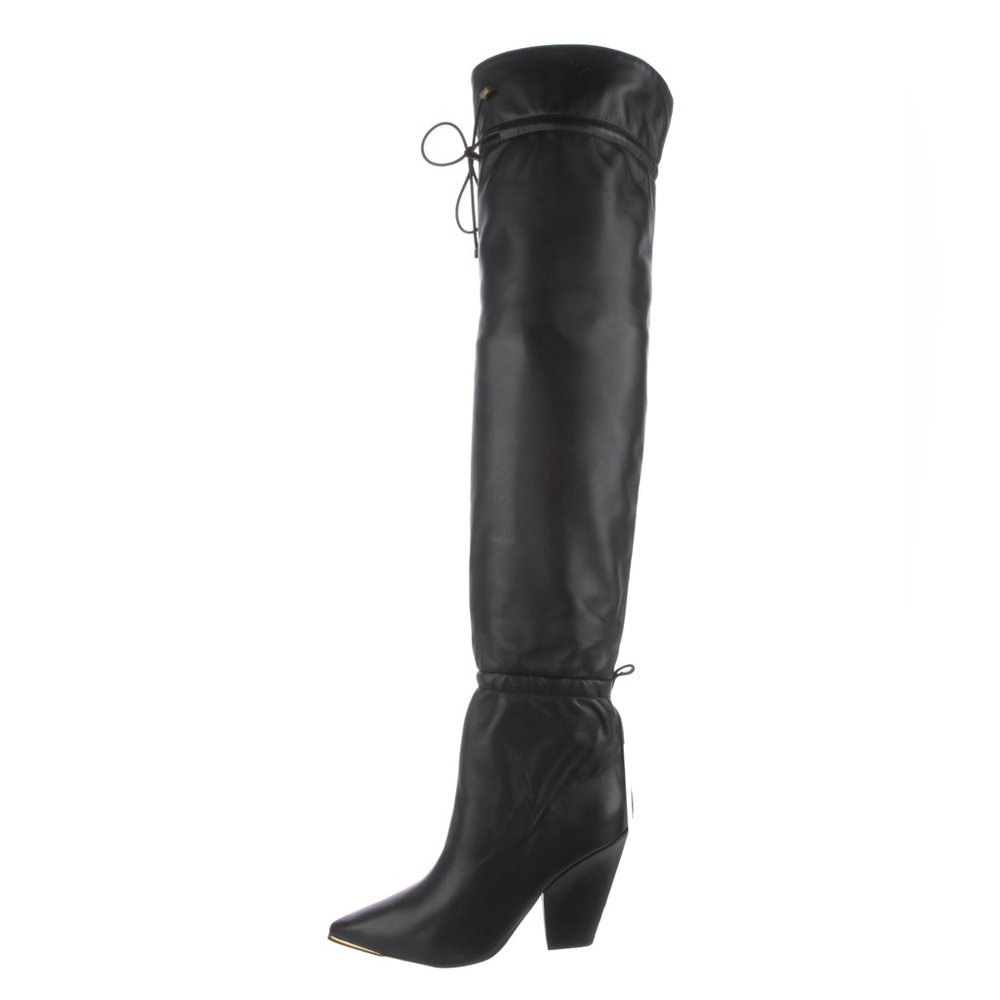Tory Burch Black Leather Over-The-Knee Boots